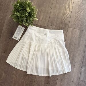 Lululemon Asia Exclusive Pleated & Lined High Rise White Tennis Skort